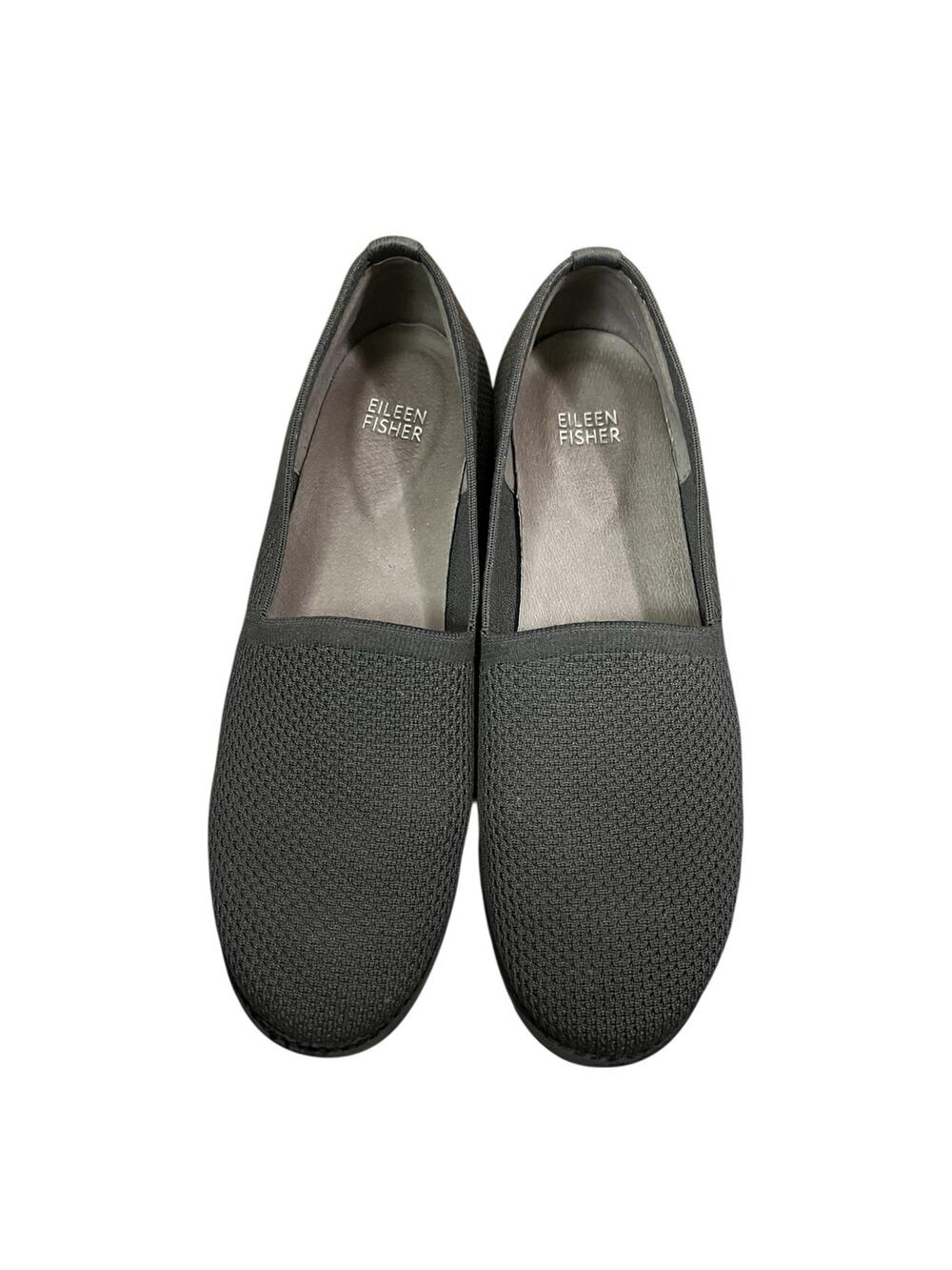 Eileen Fisher Demi Recycled Stretch Knit Loafer Vibram Heel Gray Size 8.5